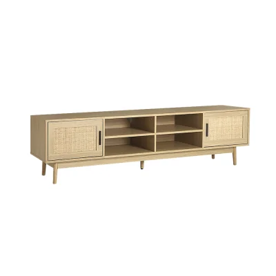 Artiss 180cm Rattan TV Cabinet Entertainment Unit - Coastal Bohemian Style with Storage & Easy Assembly