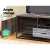 Artiss TV Cabinet Entertainment Unit, E1 Particle Board, 180cm, Dark Wood & Black, Industrial Style, Ample Storage