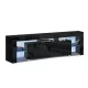 Artiss 160cm Black LED Entertainment Unit TV Cabinet with Customised Colours, Tempered Glass Shelves, and Drawers
