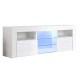 Artiss 145cm White LED Entertainment Unit TV Cabinet, RGB Lighting, Tempered Glass Shelves, High Gloss Finish