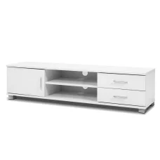 Artiss Dylan 120cm White TV Cabinet: Sleek Entertainment Unit with Storage, Shelves & Drawers for Modern Living Rooms