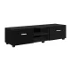Artiss 140cm Black TV Cabinet - Modern Entertainment Unit with Storage, High-Gloss Finish & Cable Management
