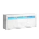 Artiss 160cm LED Entertainment Unit TV Cabinet - White, High Gloss, Customised Lights, Modern Storage Solution
