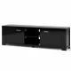 Artiss MAXI 160cm Black TV Cabinet Entertainment Unit with Storage, Honeycomb & Particle Board, Cable Management