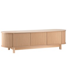 Artiss 160cm TV Entertainment Unit Storage Cabinet, Pine, Fluted Doors, Solid Wood Feet, Cable Management, E1 PB