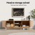 Artiss 160cm TV Entertainment Unit Storage Cabinet, Pine, Fluted Doors, Solid Wood Feet, Cable Management, E1 PB