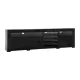 Artiss 180cm Black Entertainment Unit TV Cabinet with LED Lights, High Gloss Finish, Push-to-Open, 3 Cabinets, 6 Shelves