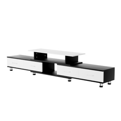 Artiss TV Cabinet Entertainment Unit Extendable 160-222cm, 3-in-1, Particle Board, 4 Drawers, Black and White Artiss TV Cabinet Entertainment Unit Extendable 160-222cm, 3-in-1, Particle Board, 4 Drawers, Black and White