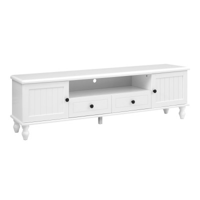 Artiss Entertainment Unit, E1 MDF & Pine Wood, 160cm, White, French Provincial Design, TV Cabinet with Storage Artiss Entertainment Unit, E1 MDF & Pine Wood, 160cm, White, French Provincial Design, TV Cabinet with Storage