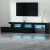 Artiss 215cm Black LED Entertainment Unit TV Cabinet with RGB Lighting, Tempered Glass Shelves, and High Gloss Finish