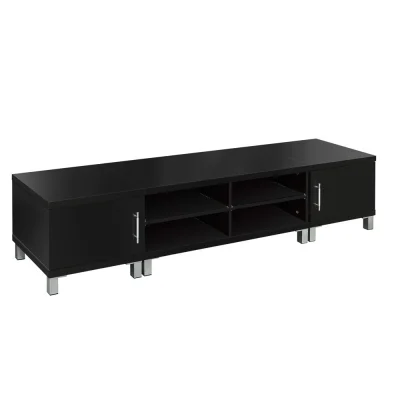Artiss Black Danson TV Cabinet Entertainment Unit 190cm - Contemporary Design with Ample Storage & Square Handles Artiss Black Danson TV Cabinet Entertainment Unit 190cm - Contemporary Design with Ample Storage & Square Handles
