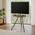 Artiss Swivel TV Stand 24-55 Inch Wooden Base, Adjustable Height, Steel Frame, Fits Universal VESA, Black Finish