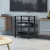 Artiss 4-Tier TV Stand with Tempered Glass & Aluminium, 600x420x790mm, Black - Ventilated Shelves, 40kg Capacity