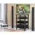 Artiss 4-Tier TV Stand with Tempered Glass & Aluminium, 600x420x790mm, Black - Ventilated Shelves, 40kg Capacity