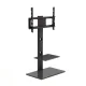 Artiss TV Floor Stand Mount Bracket for 32"-70" LED LCD, 2 Tiers, Adjustable Height, Swivel, Glass Base, Black