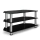 Artiss Black TV Stand with 3-Tier Tempered Glass Shelves, 1000mm x 390mm x 500mm, Supports Up to 40kg, Easy