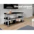 Artiss Black TV Stand with 3-Tier Tempered Glass Shelves, 1000mm x 390mm x 500mm, Supports Up to 40kg, Easy