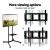 Artiss Mobile TV Stand for 32"-65" TVs, Adjustable Height, Tempered Glass Shelf, Black Steel, Lockable Wheels
