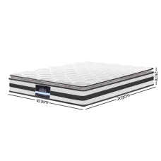 Giselle Bedding 21cm Pillow Top Mattress King Single, Medium Firm, Bonnell Spring, Hypo-allergenic, Breathable
