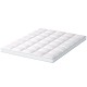 Giselle Bedding Queen Mattress Topper 10cm Pillowtop Bamboo Blend, Microfibre Cover, Hypoallergenic, White