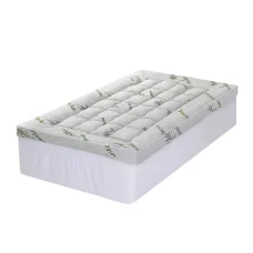 Giselle Bedding Bamboo Mattress Topper Single 11cm Pillowtop, 1500GSM, Breathable, Machine Washable, Anti-Allergy