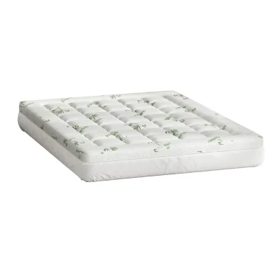 Giselle Bedding Queen Mattress Topper 7.5cm Bamboo Pillowtop, Breathable, Anti-Allergy, Machine Washable