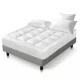 Giselle Bedding Single Mattress Topper - Luxurious Pillowtop with 1000GSM Microfibre, Anti-Allergy, 45cm Skirt