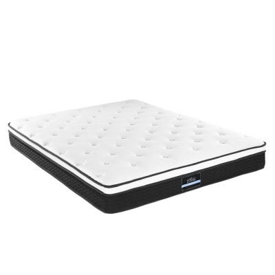 Giselle Bedding Euro Top Queen Mattress 21cm Bonnell Spring, Medium-Firm, Hypo-Allergenic, Durable, Dust-Mite Resistant