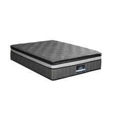 Giselle Bedding Camille 34cm Queen Mattress Double Layer Pocket Spring, Bamboo, Medium Firm, Hypoallergenic