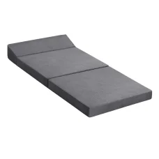 Giselle Bedding Foldable Trifold Mattress Sofa Bed, Grey, High-Density Foam, 184x70x10cm, Washable Cover, Pillow