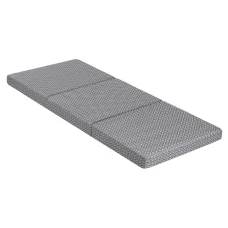 Giselle Bedding Foldable Mattress Sofa Bed, Trifold Memory Foam, 190x78cm, Removable Cover, Grey, Camping Cushion