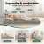 Giselle Bedding Foldable Mattress Sofa Bed, Trifold Memory Foam, 190x78cm, Removable Cover, Grey, Camping Cushion
