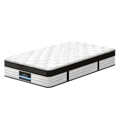 Giselle Bedding 31cm Euro Top King Single Mattress - Plush, High-Density Foam, 5-Zoned Pocket Springs, Medium Firm