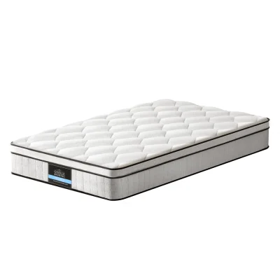 Giselle Bedding Elysium 22cm Single Mattress - Medium-Firm Euro Top, Velvet Fabric, Pocket Spring, Hypo-Allergenic