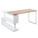Artiss Computer Desk with Bookshelf, Melamine Finish, 140cm, Oak & White, Rotatable Shelf, Contemporary Design