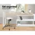 Artiss Computer Desk with Bookshelf, Melamine Finish, 140cm, Oak & White, Rotatable Shelf, Contemporary Design