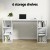 Artiss 150CM White Computer Desk with 6-Shelf Bookshelf - Modern, Spacious, and Functional for Home & Office