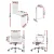 Artiss Foldable Computer Desk and PU Leather Office Chair Set, Wall Mounted, White, Adjustable Height, Space Saving