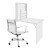 Artiss Foldable Computer Desk and PU Leather Office Chair Set, Wall Mounted, White, Adjustable Height, Space Saving Artiss Foldable Computer Desk and PU Leather Office Chair Set, Wall Mounted, White, Adjustable Height, Space Saving