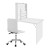 Artiss Computer Desk and Office Chair Set, Foldable Wall Mount Table, PU Leather, White, Space Saving, Adjustable