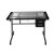 Artiss Black Drafting Table: Adjustable Tempered Glass Desk with Storage Trays, Drawers, and Locking Castors