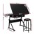 Artiss Drawing Desk and Stool Set Black, Adjustable Angle, MDF Desktop, Slide-Out Table, Drawers, 120x60cm, Steel Frame