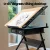 Artiss Natural & Black Drawing Desk Set - Adjustable Tilt Drafting Table with Stool, MDF Top, Steel Frame, Storage