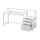 Artiss 160cm Computer Desk White MDF Home Office Table with Drawers, Open Shelf, Monitor Riser & Printer Space