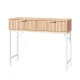 Artiss Console Table, MDF Melamine, 92CM, Pine White - Fluted Design, 2 Drawers, Metal Legs, Easy Assembly