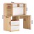 Artiss Computer Desk with Bookshelf & Drawer - 120cm White & Oak Melamine Finish, Storage Cabinet, Easy Assembly