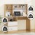 Artiss Computer Desk with Bookshelf & Drawer - 120cm White & Oak Melamine Finish, Storage Cabinet, Easy Assembly