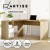 Artiss L-Shape Computer Desk with Drawer Cabinet, Oak Finish, 136cm - Space-Saving Design, Durable 15mm Particle Board