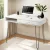 Artiss Computer Desk 100cm White with Drawer Cabinet, MDF Desktop, Metal Hairpin Legs, Home Office Workstation