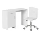 Artiss 100cm White Computer Desk and PU Leather Office Chair Set, Storage Drawer, Home Study Table, Ergonomic Design